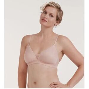 New NWOT ThirdLove 24/7 Nude Seamless Stripe Wireless Bra 36 C